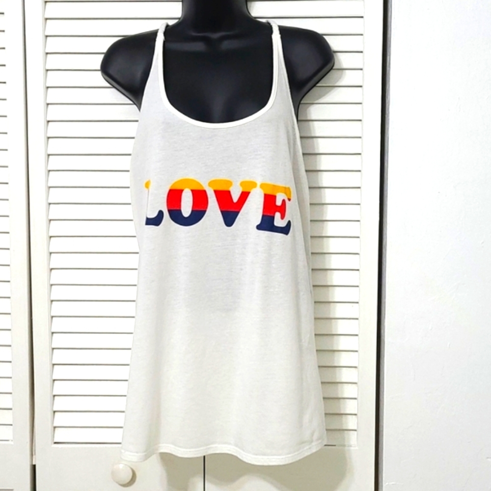 NOBO LOVE Artic White Long Back Rope Tank Top Coverup T-shirt SZ XXL/ 2XG/ (19)